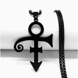 Necklace with PRINCE (symbol of love) pendant on chain (black)