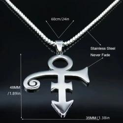 Ketting met PRINCE (symbool van de liefde) hanger aan ketting (zwart)