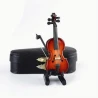 handmade violin (brown) with bow, case and stand approx. 8 cm