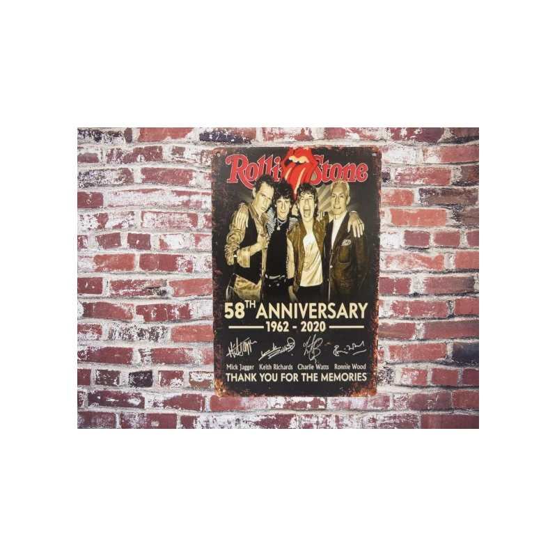 Enseigne murale Rolling Stones "58 th anniversary" Vintage Retro - Mancave - Décoration murale - Enseigne publicitaire -