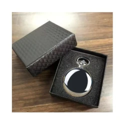 Montre de Poche à Quartz Couleur Argent avec chaîne et clip avec box