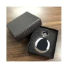 Quartz Pocket Watch Silver Colored with Chain and Clip in luxe box