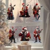 Set Christmas Rock Santa, fiberglas figuren om op te hangen