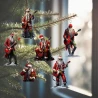 Ensemble de Noël Rock Santa, figurines en fibre de verre à suspendre