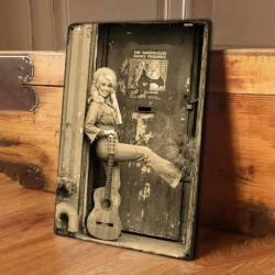 Wandschild DOLLY PARTON - Vintage Retro - Mancave - Wanddekoration - Werbeschild - Metallschild