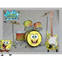 Miniatuur Set: Sponge Bob drumstel en gitaar - STANDAARD model -