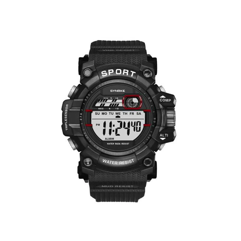 New World LCD Display Digital Military Watch SYNOKE WORLD LED horloge