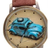 Horloge Watch Fashion Men And Women Retro Car Pattern Denim Military Sport Quartz