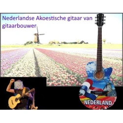 gitaar akoestisch van Nederlandse gitaarbouwer Hustings "Holland"