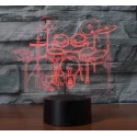 LED 3D lamp Drumstel (7 kleuren instelbaar) one-touch