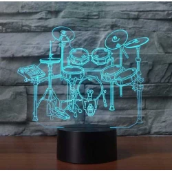 LED 3D lamp Drumstel(7 kleuren instelbaar) one-touch