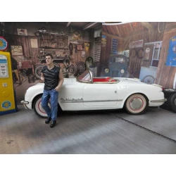 Vintage Car klassieke auto Chevrolet Corvette Convertible met frictiemotor "China1960" met bijbehorende figuur