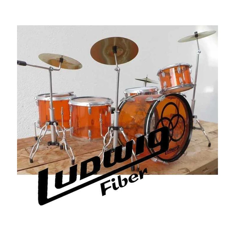 Ludwig drumstel Bonham (Led Zeppelin) transparant/fyberglas UNIEK gedetailleerd
