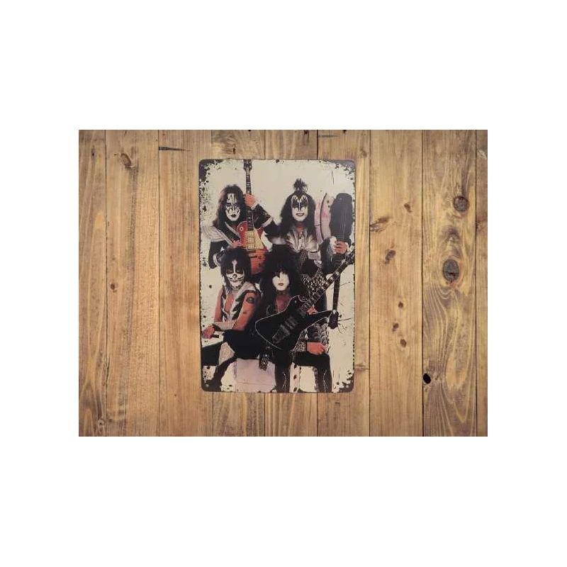 Wandbord  KISS  'I was made for lovin' you'- 1978  Vintage Retro - Mancave - Wand Decoratie - Reclame Bord - Metalen bord