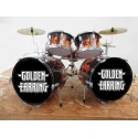 Miniatuur Drumstel Golden Earring \'Yes, we\'re on fire\' (LUXE drumstel 2 bekkens met dubbele bass)