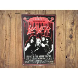Wandbord SLAYER 'Reign in blood tour 1986'- Vintage Retro - Mancave - Wand Decoratie - Reclame Bord - Metalen bord