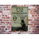 Wandbord  U2  \'Stadion Feyenoord 1987" - Vintage Retro - Mancave - Wand Decoratie - Reclame Bord - Metalen bord