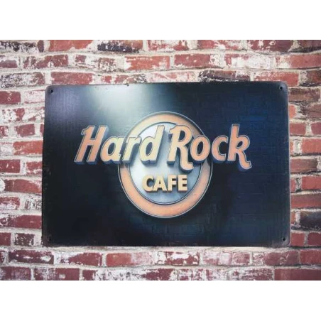Wandbord  HARD ROCK CAFE  Vintage Retro - Mancave - Wand Decoratie - Reclame Bord - Metalen bord