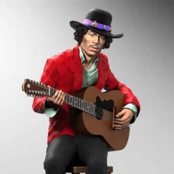 Rock action figure  Jimi Hendrix origineel van Knucklebonz Inc. (nieuw in doos)