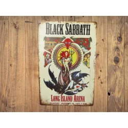 Wandbord  BLACK SABBATH 'Long Island Arena 1971' Vintage Retro - Mancave - Wand Decoratie - Reclame Bord - Metalen bord