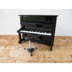 Piano stage zwart met klep (groter model met krukje)