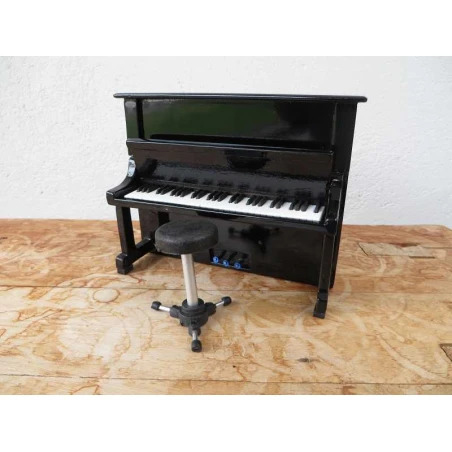 Piano stage zwart met klep (groter model met krukje)