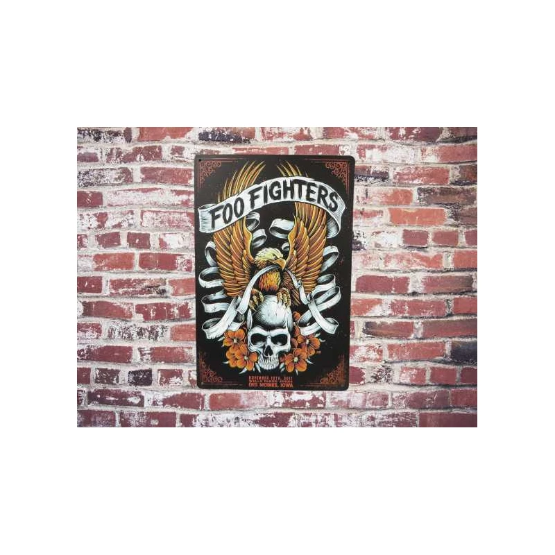 Wandbord  FOO FIGHTERS 'Wells Fargo Arena 2017' - Vintage Retro - Mancave - Wand Decoratie - Reclame Bord - Metalen bord