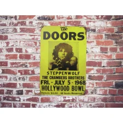 Wandbord  THE DOORS  'Hollywood Bowl 5-7-1968' - Vintage Retro - Mancave - Wand Decoratie - Reclame Bord - Metalen bord