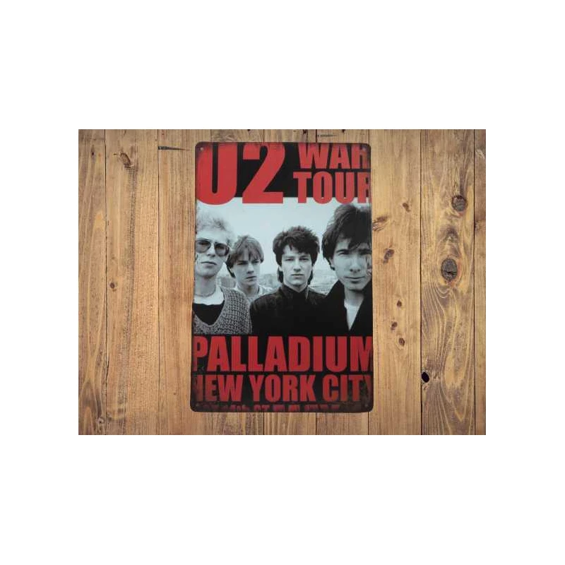 Wandbord U2 'War Tour Palladium ' - Vintage Retro - Mancave - Wand Decoratie - Reclame Bord - Metalen bord