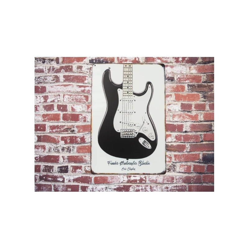 Metallwandschild Fender Stratocaster Blackie Eric Clapton