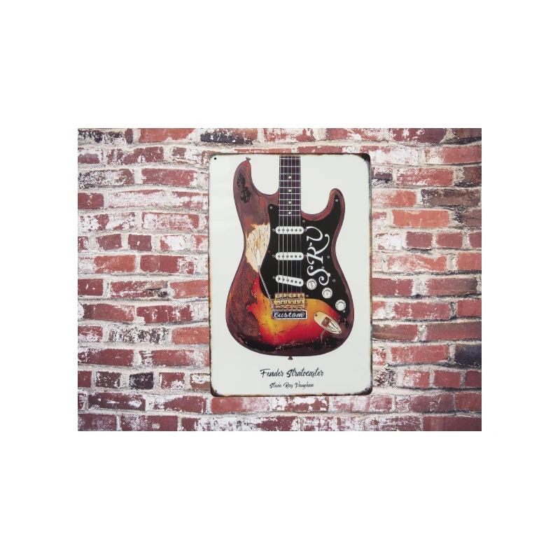 Plaque murale Fender Stratocaster Steve Ray Vaughan (SRV)