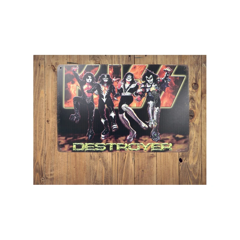 WEnseigne murale KISS 'Destroyer' - Vintage Retro - Mancave - Décoration murale - Enseigne publicitaire - Enseigne en métal