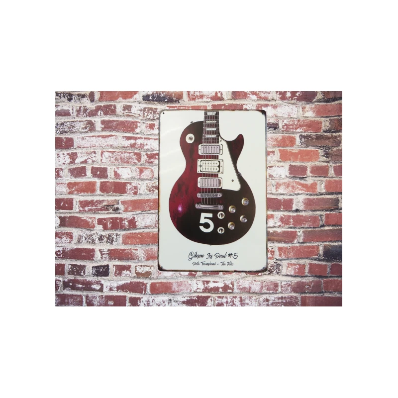 Wandbord Pete Townshend 'Les paul 5' Vintage Retro - Mancave - Wand Decoratie - Reclame Bord - Metalen bord
