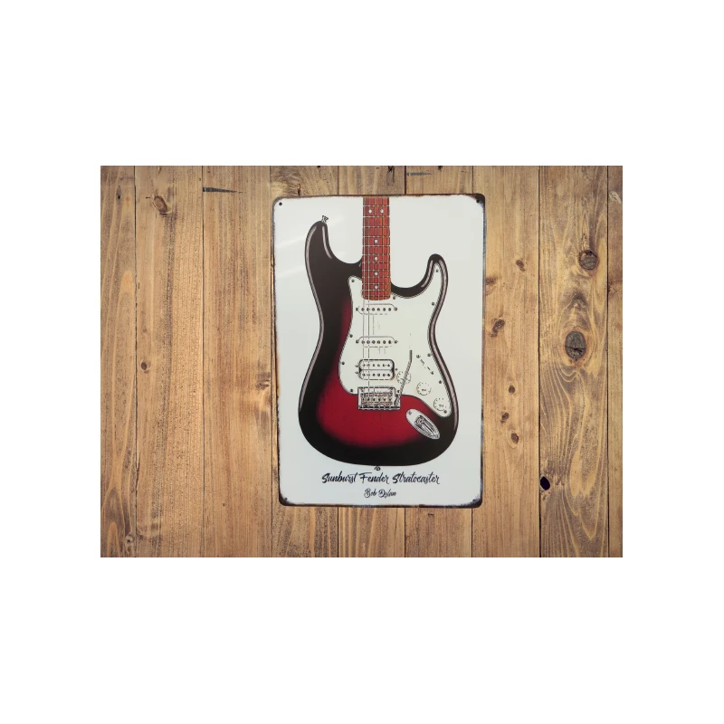 Wandbord Fender Stratocaster Sunburst - Bob Dylan
