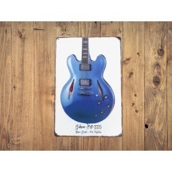 Wandschild Gibson ES-335 Dave Grohl FOO FIGHTERS – Vintage Retro – Mancave – Wanddekoration – Metallschild