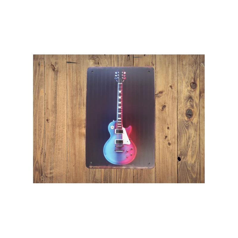 Wall sign GIBSON LES PAUL - Vintage Retro - Mancave - Wall Decoration - Metal sign
