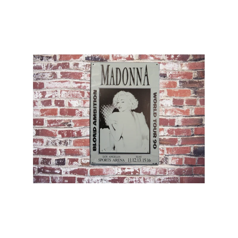 Wandbord Madonna - "Blond Ambition"  - Vintage Retro - Mancave - Wand Decoratie - Reclame Bord - Metalen bord