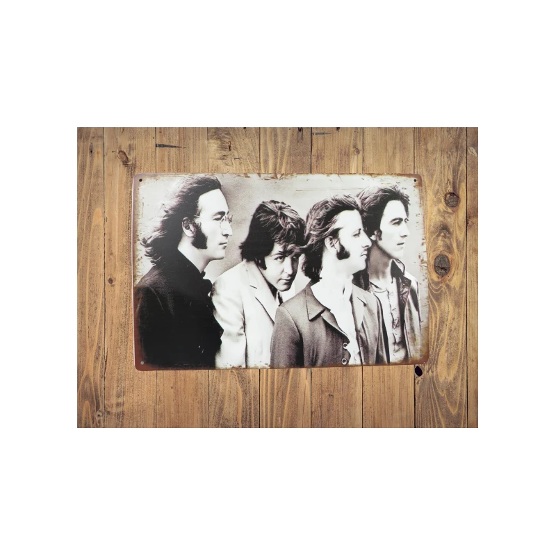 Wandbord THE BEATLES "I Want To Hold Your Hand"- Vintage Retro - Mancave - Wand Decoratie - Reclame Bord - Metalen bord
