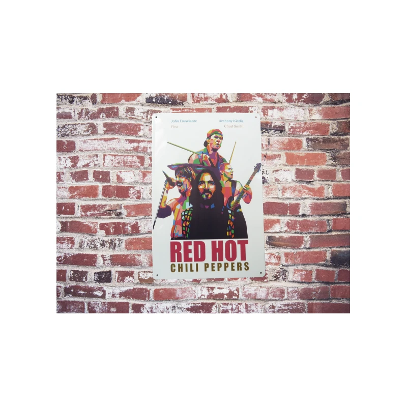 Wandschild Red Hot Chili Peppers Vintage Retro - Mancave - Wanddekoration - Werbeschild - Metallschild