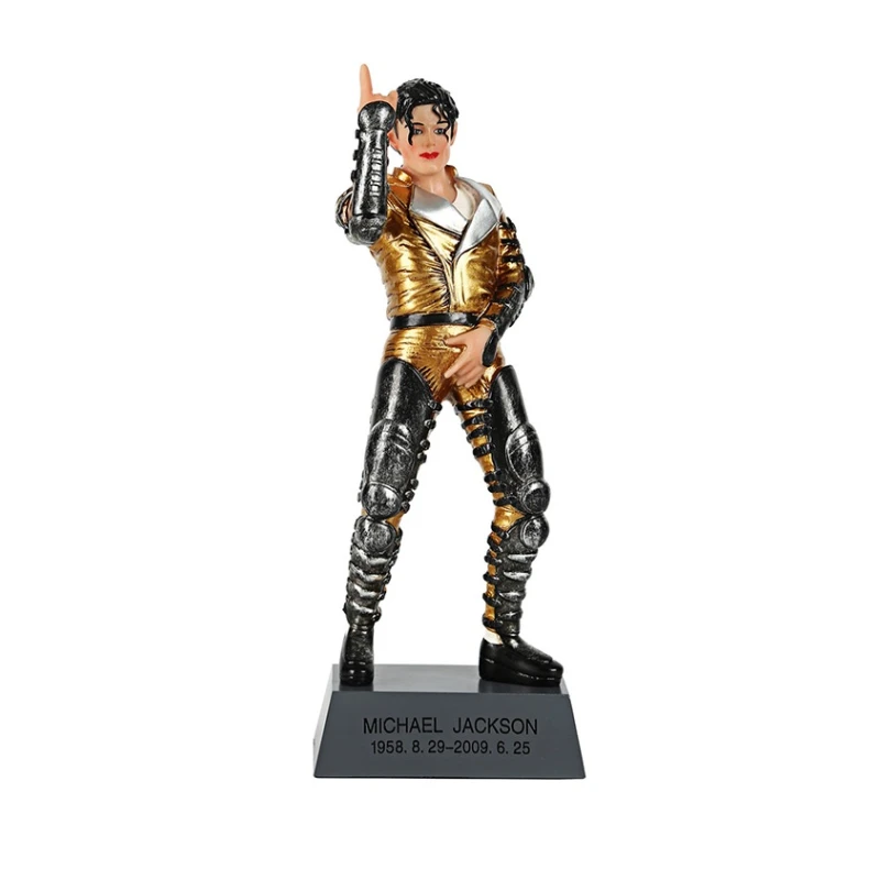 Figurine rock Michael Jackson (moulée en résine) avec base lestée