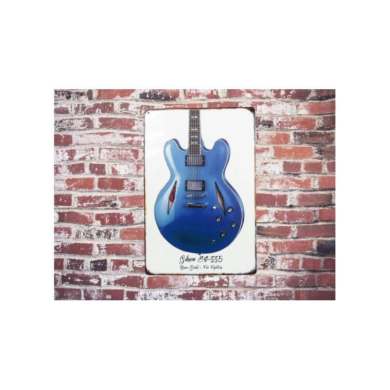 METALEN WANDBORD Gibson ES-335 Dave Grohl FOO FIGHTERS