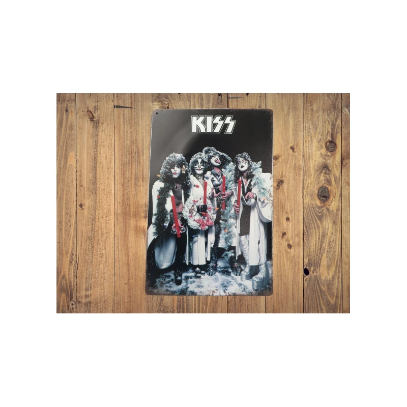 Enseigne murale KISS - "Noël 1976" - Vintage Rétro - Mancave - Décoration murale - Enseigne publicitaire