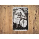 Wandbord BUDDY RICH "WFL drums 1958"  - Vintage Retro - Mancave - Wand Decoratie - Metalen bord