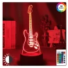 Lampe 3D miniature ROCK LED pour guitare Fender Stratocaster (16 couleurs) avec télécommande