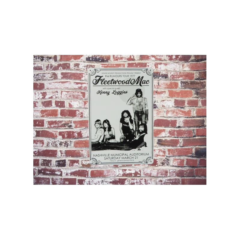 Wandbord FLEETWOOD MAC "The Rumours Tour 1977" Vintage Retro - Mancave - Wand Decoratie - Reclame Bord -