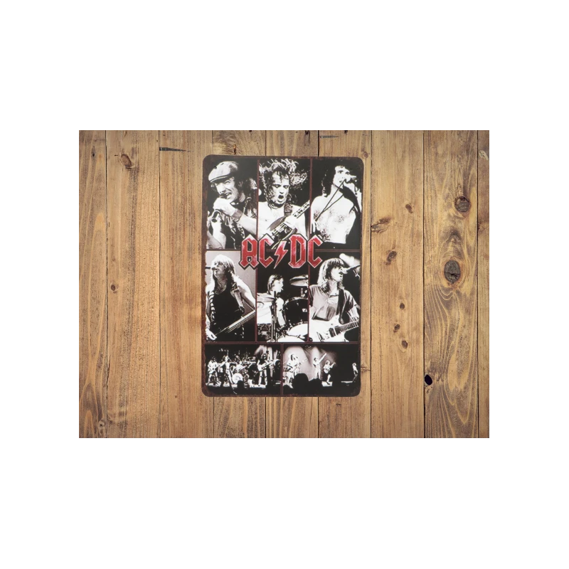 Wall sign ACDC 'Photo Art' - Vintage Retro - Mancave - Wall Decoration - Advertising Sign - Metal sign