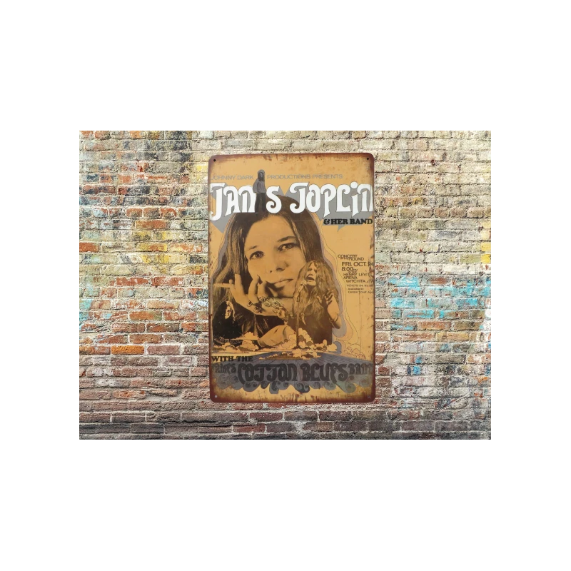 Wall sign JANIS JOPLIN 'Concert oct. 24 -1969' - Vintage Retro - Mancave - Wall Decoration - Advertising Sign - Metal sign