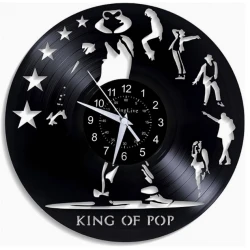 LP Vinyl Quarz-Wanduhr Michael Jackson, King of pop,