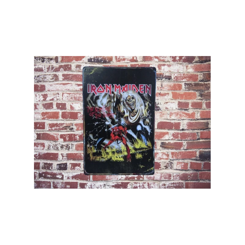 Wall sign IRON MAIDEN - Vintage Retro - Mancave - Wall Decoration - Advertising Sign -Metalen bord