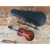 violon fait main (marron) avec archet, étui à violon et support environ 16 cm